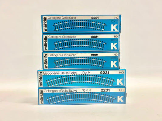 Märklin K-Gleis Gebogene Gleise Konvolut 2221 2231 AC H0