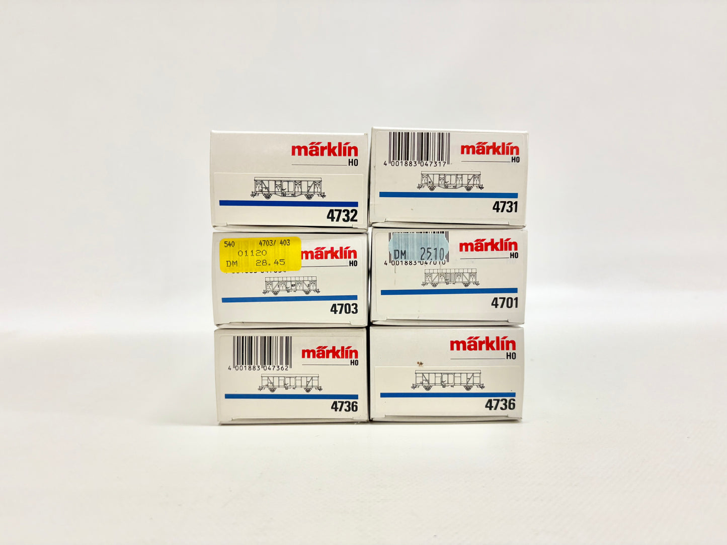 Märklin 4732 4703 4736 4731 4701 Wagen-Set Gedeckte Güterwagen Konvolut 6 Stück DB AC H0