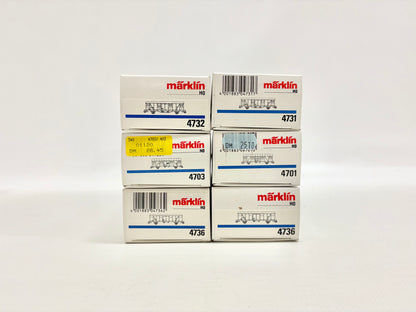 Märklin 4732 4703 4736 4731 4701 Wagen-Set Gedeckte Güterwagen Konvolut 6 Stück DB AC H0