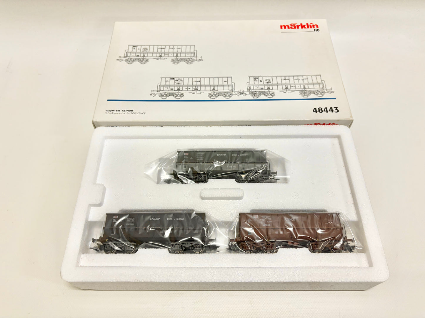 Märklin 48443 Wagen-Set Erzwagen "USINOR" SNCB AC H0
