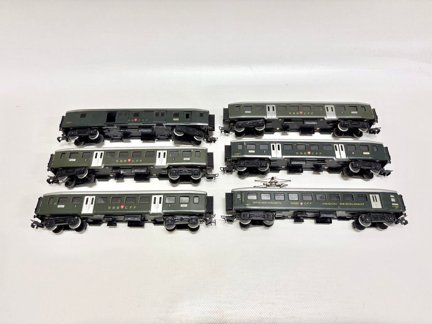 Märklin 348/1 6x Leichtstahl Schnellzugwagen 1950er Jahre SBB AC H0