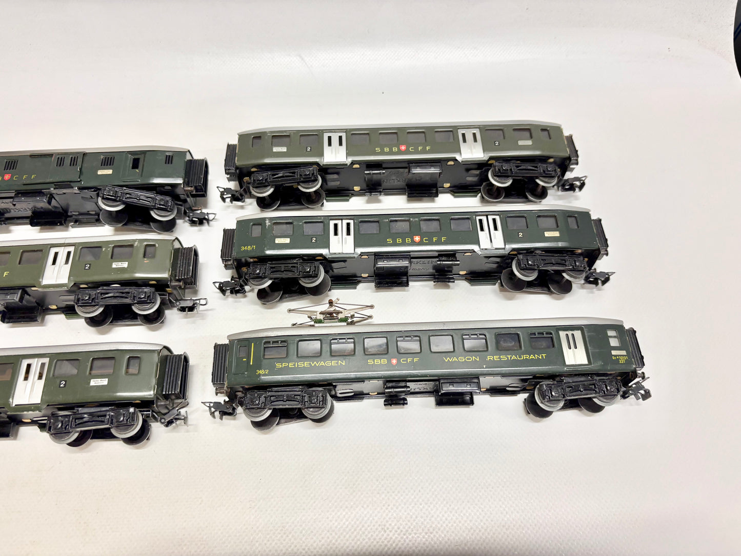 Märklin 348/1 6x Leichtstahl Schnellzugwagen 1950er Jahre SBB AC H0