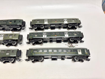 Märklin 348/1 6x Leichtstahl Schnellzugwagen 1950er Jahre SBB AC H0