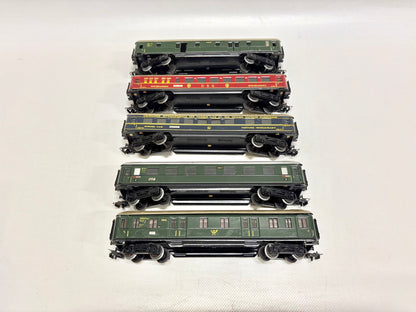 Märklin 346 5x Schürzenwagen Personenwagen 1950er Jahre DB AC H0