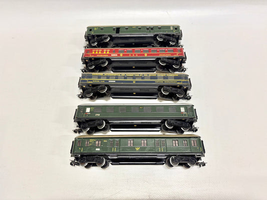Märklin 346 5x Schürzenwagen Personenwagen 1950er Jahre DB AC H0