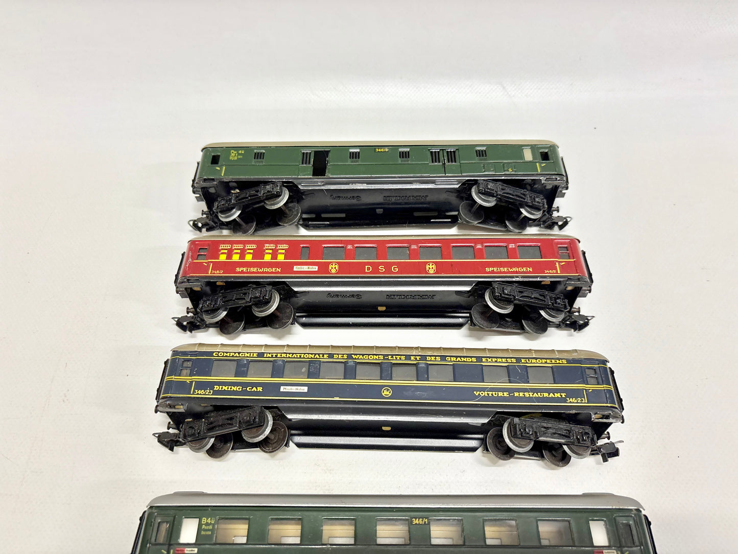 Märklin 346 5x Schürzenwagen Personenwagen 1950er Jahre DB AC H0