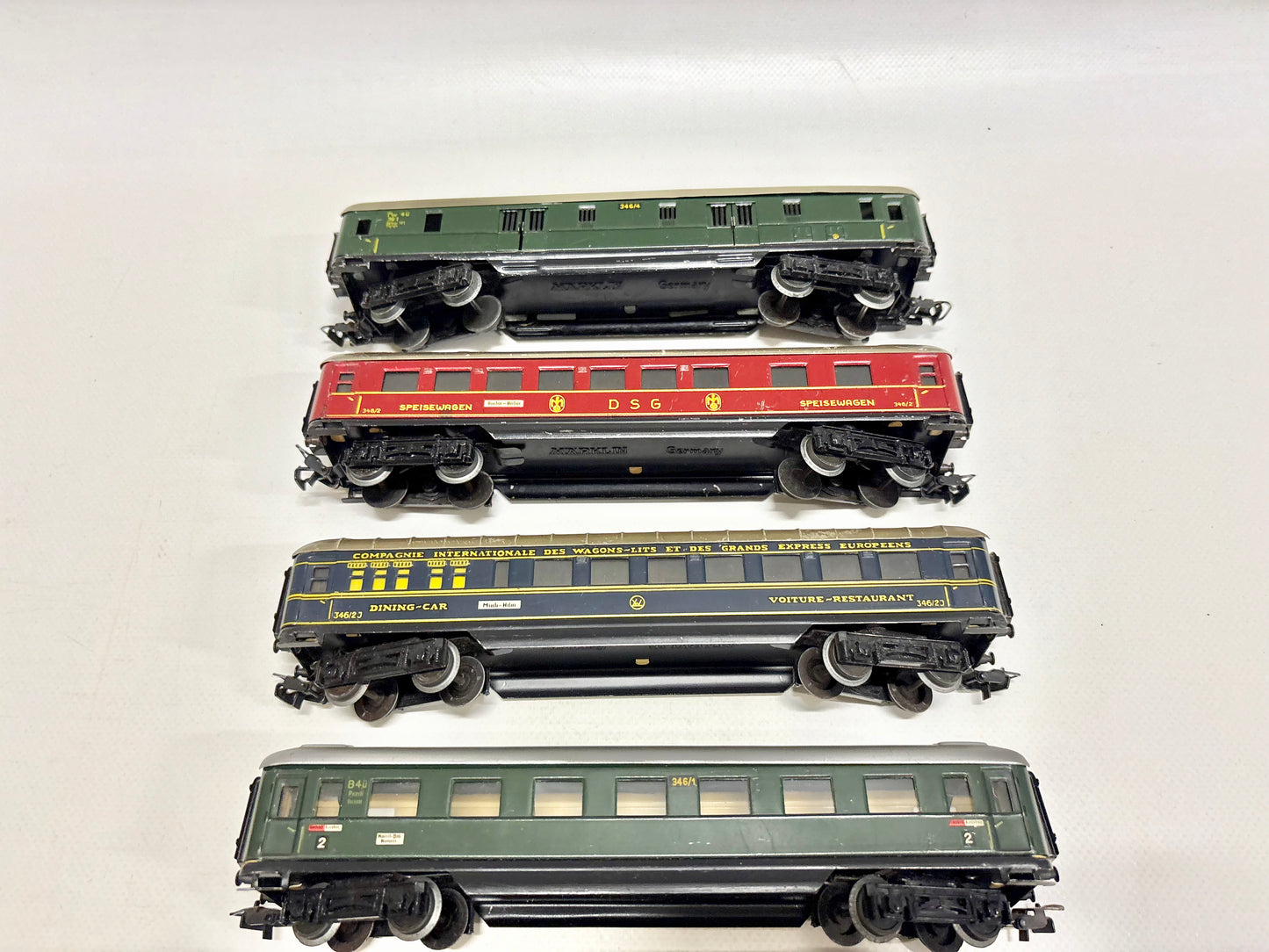 Märklin 346 5x Schürzenwagen Personenwagen 1950er Jahre DB AC H0
