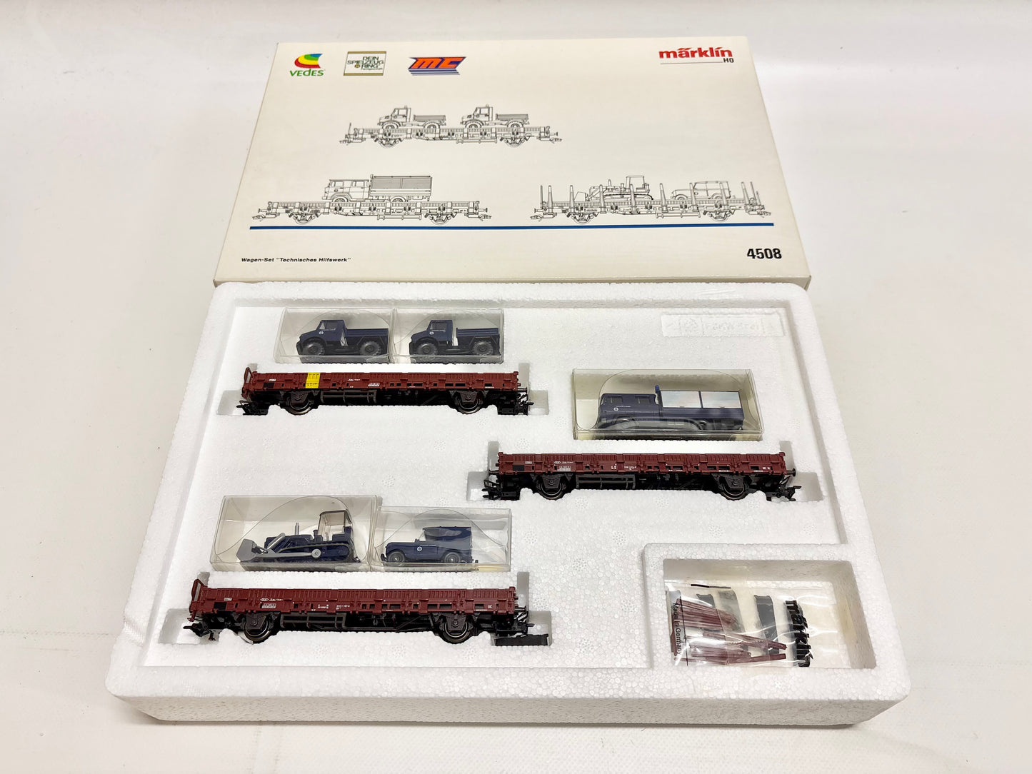 Märklin 4508 Wagen-Set Technisches Hilfswerk DB AC H0