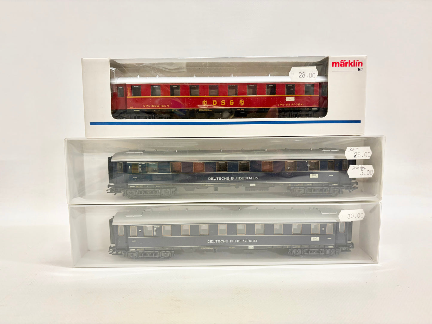 Märklin 3x F-Zug Personenwagen Konvolut DB AC H0