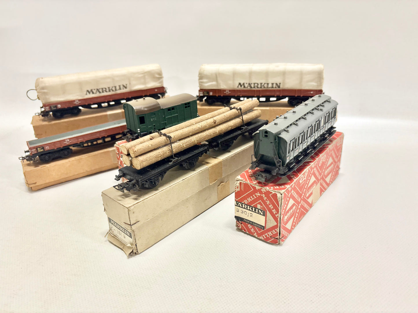 Märklin 6x Güterwagen 800 1950er Jahre DB AC H0