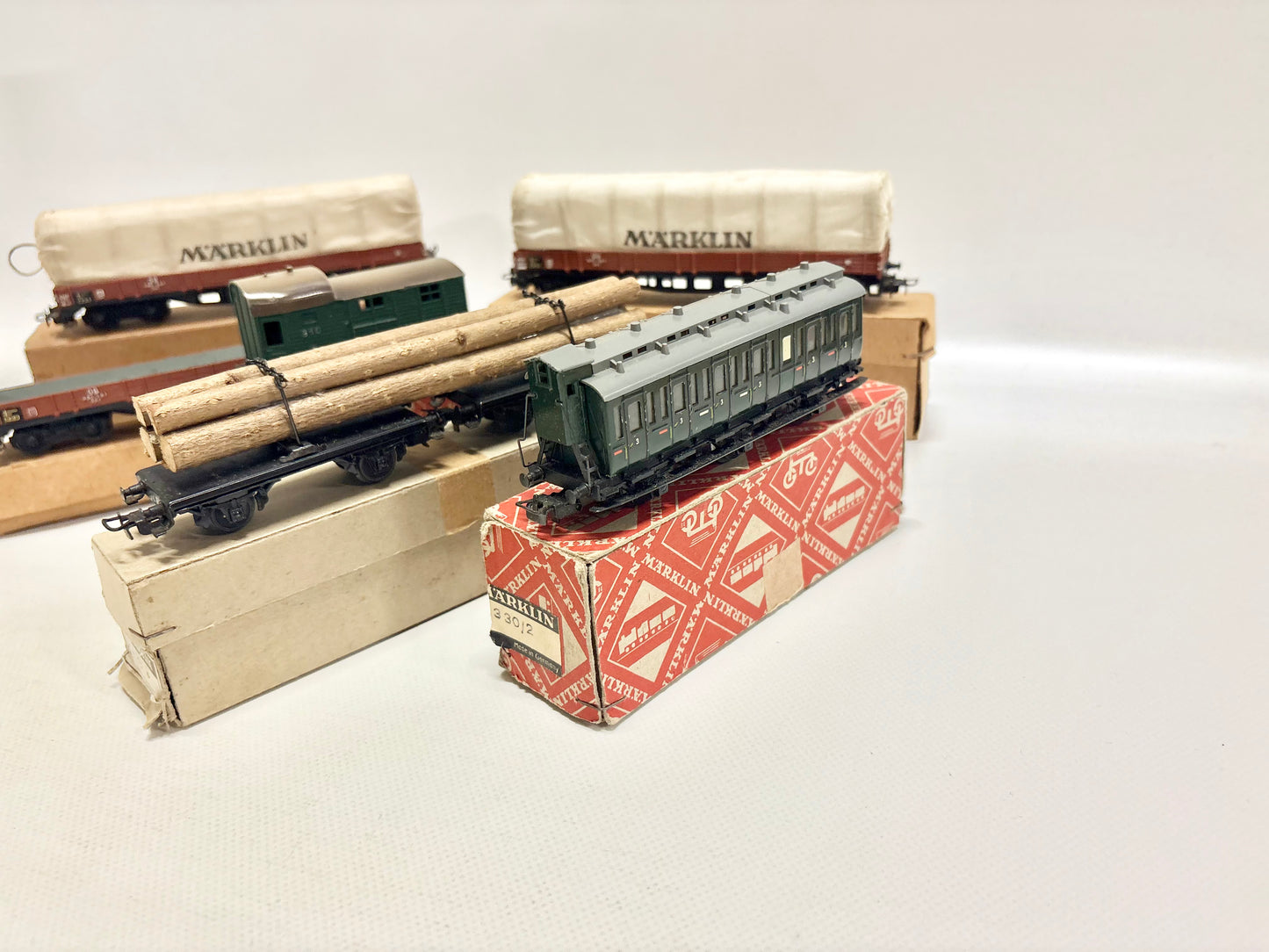 Märklin 6x Güterwagen 800 1950er Jahre DB AC H0