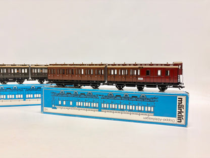 Märklin 4209 & 4207 Doppel Abteilwagen Personenwagen K.P.E.V. AC H0