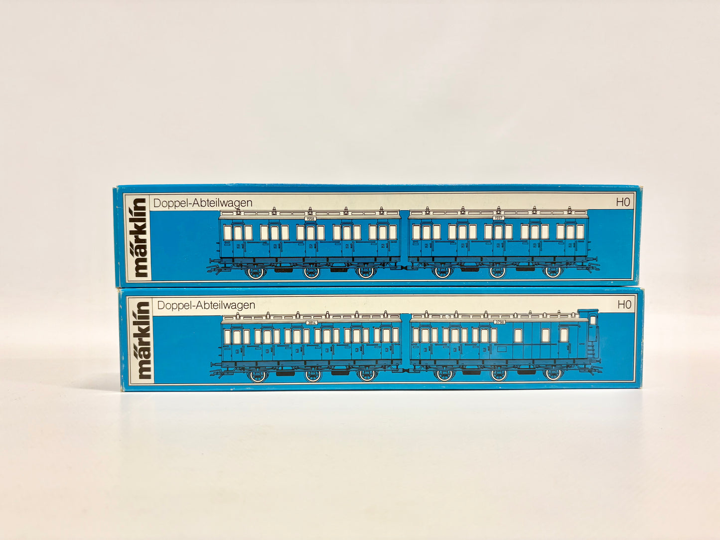 Märklin 4209 & 4207 Doppel Abteilwagen Personenwagen K.P.E.V. AC H0