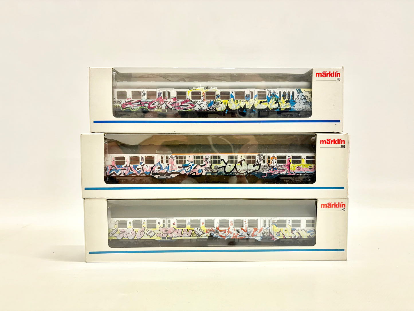 Märklin 84256 84255 84257 Wagen-Set Grafitti-Silberlinge Nahverkehrswagen DB AC H0