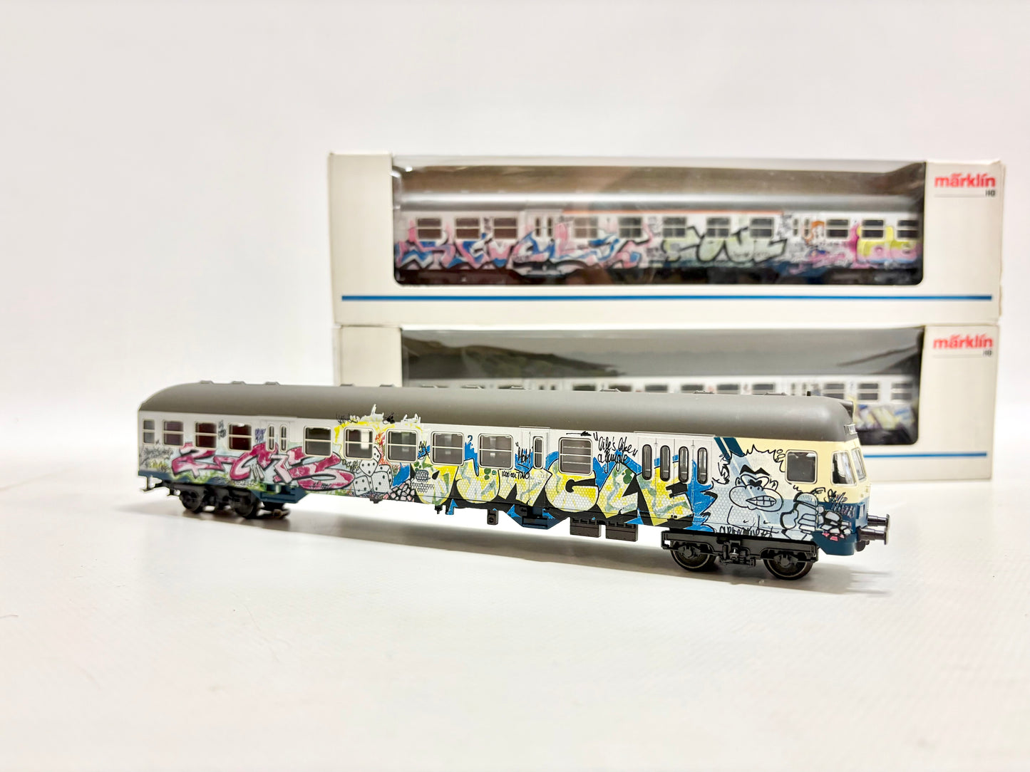 Märklin 84256 84255 84257 Wagen-Set Grafitti-Silberlinge Nahverkehrswagen DB AC H0