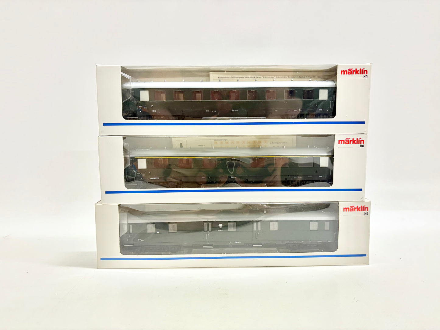 Märklin 43227 43207 43267 Wagen-Set Österreichische Schürzenwagen ÖBB AC H0