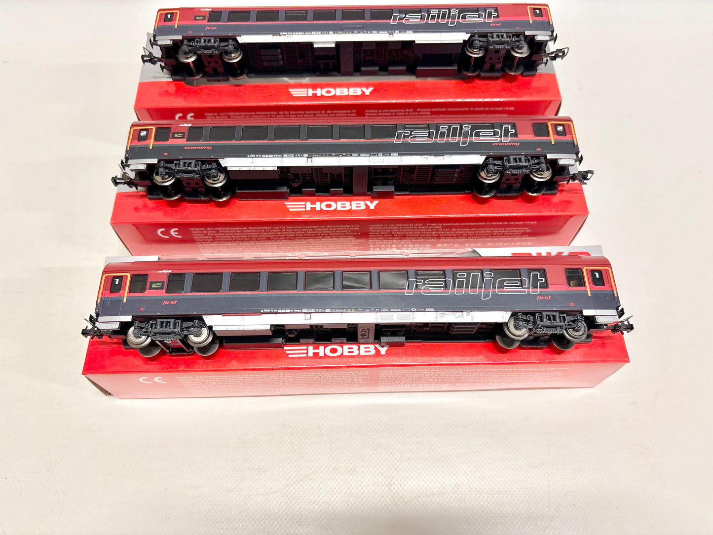 Piko 57642 57643 3x Personenwagen Railjet ÖBB AC H0